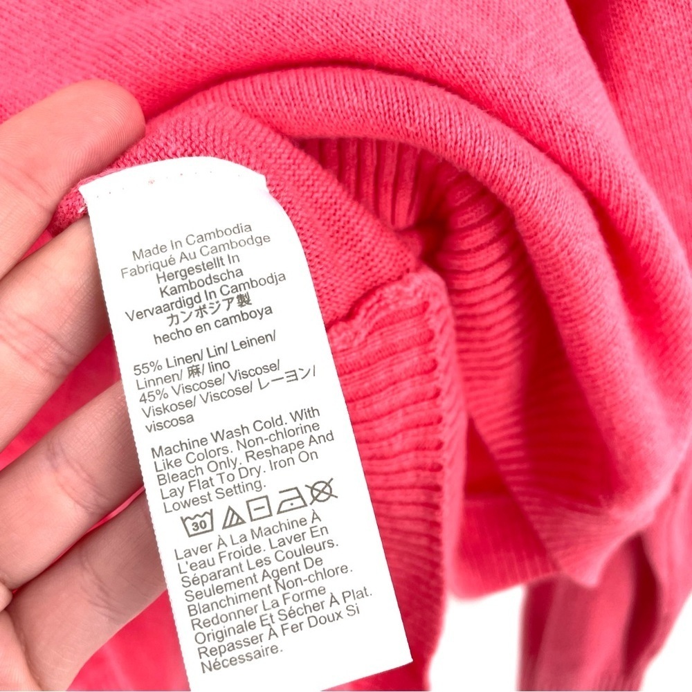 J. Crew Linen-blend curved-hem Crewneck Sweater Top - Picture 7 of 7